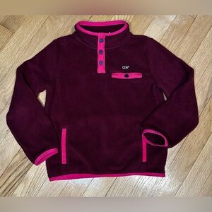 Vineyard Vines XS Maroon Fleece with Pink Trim
